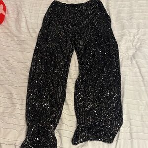 Sugar Lips Black Sequin Pants